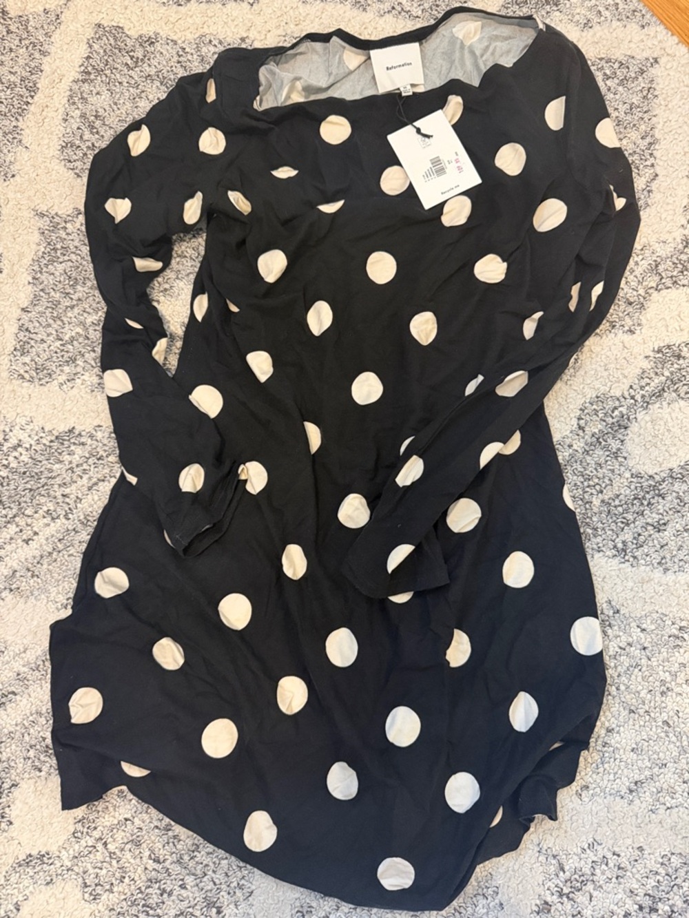 Reformation Jaelynn Polka Dot Long-Sleeve Dress - Picture 5 of 5